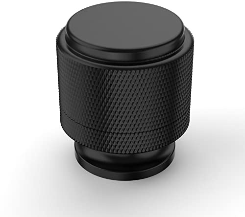 9BUILD 10 Pack Matte Black Drawer and Cabinet Knobs - Single Hole Cupboard, Kitchen Door, Dresser, and Wardrobe Hardware
