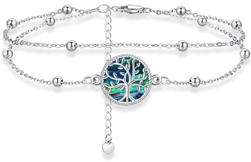 Collier Arbre de Vie Argent Sterling 925 Boucle d'oreille Arbre de Vie pour Femme Bijoux Arbre de Vie, Idée Cadeau Anniversaire pour Maman/Petite Amie/Epouse(Chaîne de 46cm)
