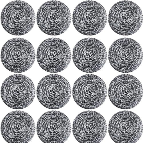 Stahldrahtschwämme, Edelstahl Schwämme Utensil Reinigungskugel Schwere Metallwäscher Scheuerschwämme Ball Zum Entfernen Von Rostverschmutztem Kochgeschirrreiniger, 16 STK.