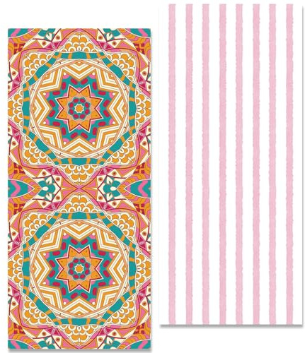 yumcute Strandhandtuch XXL, Mikrofaser Badetuch Groß Saunatuch Microfaser Badetuch mit Motiv für Sports Reise Strand Sauna (Mandala-Muster, 180x80 cm)