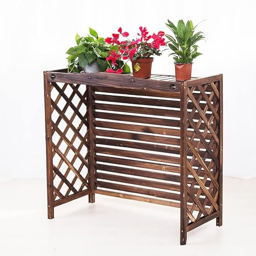 Copertura for Aria Condizionata for Esterni con Supporto for Fiori in Legno,Schermo for la Privacy Chiuso for Esterni,Griglie di Protezione for Condizionatori d'Aria E Pompe di Calore,Schermo for Reci