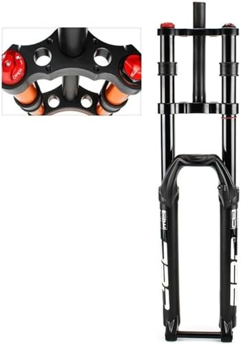 KLYso Doppelschulter-Fahrradfederung DH-Downhill-Gabeln 1-1/8 Zoll Gerades Rohr Federweg 150 Mm Aluminiumlegierung MTB-Luftgabel(Black,27.5 inch)