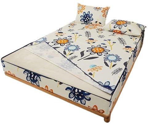 HWJFDC Coprimaterasso Impermeabile Coprimaterasso Impermeabile Stampato con Cerniera Coprimaterasso Traspirante Rimovibile su 6 Lati, Lenzuolo con Angoli all-Inclusive(Color 08,200X220X20cm 1Pc)
