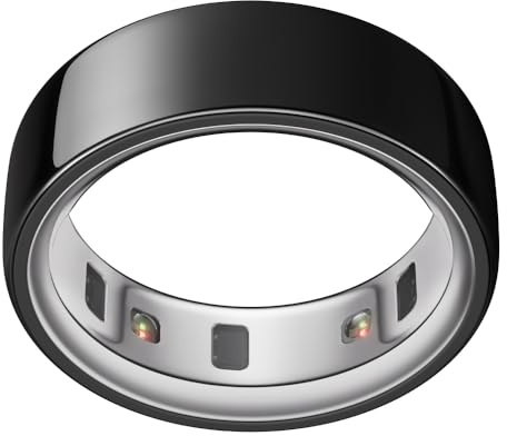Oura Smart Ring 4 - Black - Size 15 - | Non-Standard Fit – Measure with a Size Kit |Sleep, Heart Rate and Fitness Tracking Wearable | 8-Day Battery, iOS / Android Compatible