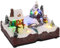 HOMCOM Pueblo Navideño con Base de Biblia Abierta Escena Navideña con Luces LED Música y Patinadores Giratorios Decoración de Navidad 23x18x15 cm Multicolor
