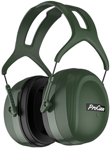 ProCase Cuffie Antirumore, NRR 30 dB Cuffie Antirumore proteggere l'udito per uomini e donne dai Ambito Lavorativo, Lavoro Sul Trattore, Isolanti per Studiare, Falciatura, Aereo -Verde