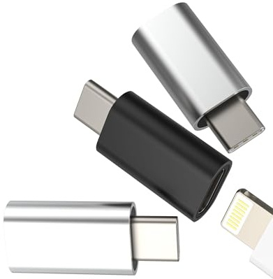 Lightning hona till USB C hane (set om 3) för IPhone 16 15 för Apple för iPad Pro kompatibel med Samsung S24 S23 typ C-kabel snabbladdarkontakt kontakt biltillbehör