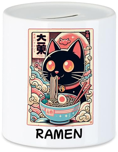Hey!Print Ramen Spardose Manga Otaku Japanisch Kawaii Katze Anime Nudeln