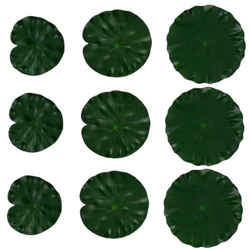 Sosoport 9stücke Teiliges Schwimmenden Lotusblättern Für Teich Und Aquarien-Dekoration Gestaltung Für Gartenteich Fischbecken Und Fotografie