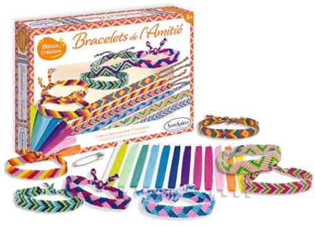 Sentosphère – Bracelets de l'Amitié – Coffret créatif pour enfants dès 8 ans – Création de 12 bracelets brésiliens avec fils colorés – 80004