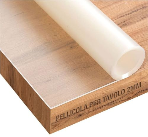 Trente Pellicola per Tavolo Opaca 2mm - 60x60 cm - Protezione Tavolo con Bordi Smussati - Tovaglia Trasparente, Lavabile e Impermeabile - Pellicola Protettiva PVC per Tavoli in Vetro e Laccati