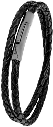 Simaru Premium Lederarmband Made in Germany für Damen & Herren, Unisex Echtleder Armband geflochten mit Edelstahl Hakenverschluss, hautfreundlich