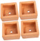 BESPORTBLE 4Piezas Macetas para Plantas Macetas de Barro Cuadradas para Suculentas y Flores Decorativas y Prácticas para Interior