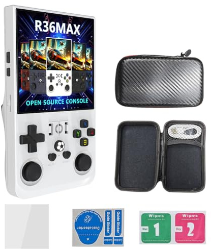 LYEAA R36MAX Console di gioco portatile retrò, console retrò da 4,0 pollici, giochi retrò in 1 console di gioco con sistema Linux open source, console di gioco portatile a batteria da 4000Ma