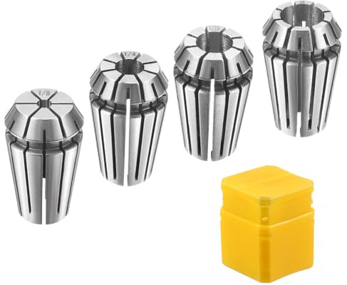sourcing map 4pcs Spring Collet Chuck ER16 1/8 - 3/8 65Mn Spring Steel Precision Router Collets for CNC Engraving Milling Lathe Tool