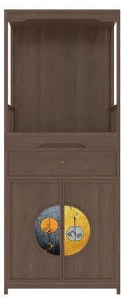 FUHAI-666 Autel Bouddhiste Armoire Bouddha de Style Chinois Moderne avec Peinture laquée Armoire Verticale d'offrande de Richesse Autel de Table de méditation(Bruin)