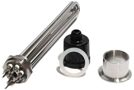 Riscaldatore, Compatibile Con Lujinxun, Elemento Riscaldante Con Vite Di Messa A Terra Della Sonda, Filettatura BSP Da 1/4, Riscaldatore Elettrico Tubolare A Immersione 3U(Grey,220V_9KW 290MML)