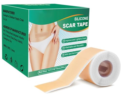 Cerotto per Cicatrici in Silicone, Foglio di Silicone, Riutilizzabile e Ipoallergenico, Tagliabile (4 cm x 150 cm)