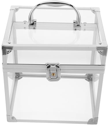 Yardenfun Caja de Almacenamiento de Vinilos de Acrílico para Organizar Discos y Álbumes con Gran Capacidad con Asa Portátil para Sala