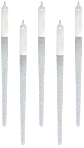 OSALADI Lima per Unghie in Acciaio Inox 155 CM Punta Appuntita Set da 5 Lime Doppia Faccia per Manicure e Lucidatura Strumento Portatile per Cura Unghie Naturali e Acriliche