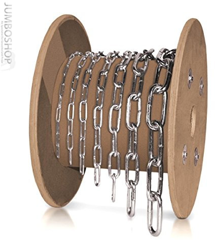 Seilwerk STANKE 18m 6mm Rundstahlkette langgliedrig Rolle Stahlkette - DIN verzinkte Eisenkette Stahl Eisen Kette abgerundet