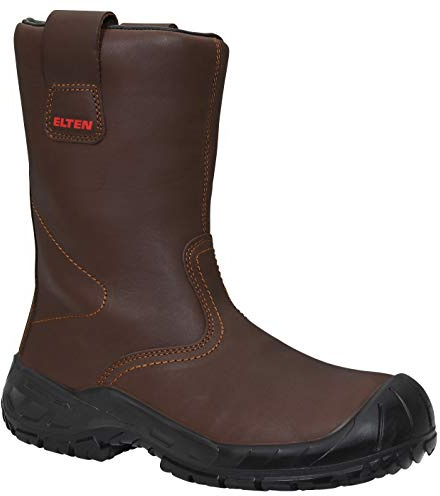 ELTEN Säkerhetsskor, vinter RIGGER Boot ESD S3 CI, män, läder, stålhätta, lätt, robust, brun, storlek: 47