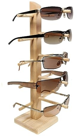 Yudu Brillenständer Brillenpräsenter Brillendisplay für Brillen Holz-Ständer (5er)
