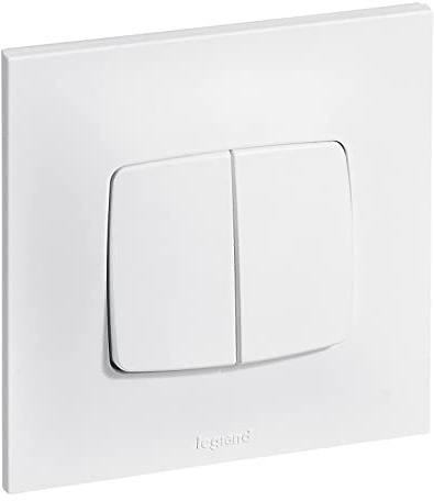 LEGRAND | Interrupteur Ou Va-Et-Vient + Poussoir Neptune, Connexion Rapide Sans Outil, Fixation À Vis Ou À Griffes, Prêt À Installer En Encastré