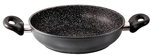 STONELINE Sartén Honda 2 Asas 28 cm Sartén Inducción MADE IN GERMANY con Revestimiento Antiadherente con Partículas de Piedra Reales, Todo Tipo de Cocinas, Cocinar Sin Grasa