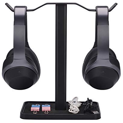 Avantree [Super Stable Neetto Dual Headphones Stand for Desk, Gaming Headsets Holder Hanger for All Headphones, Display Mount - HS908 New