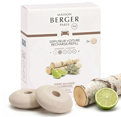 MAISON BERGER Auto-Diffusor Nachfüllung Unberührte Landschaft, 2er-Set | Keramik-Nachfüllung Unberührte Landschaft für Auto-Duftdiffusor, passive Diffusion ca. 4 bis 6 Wochen