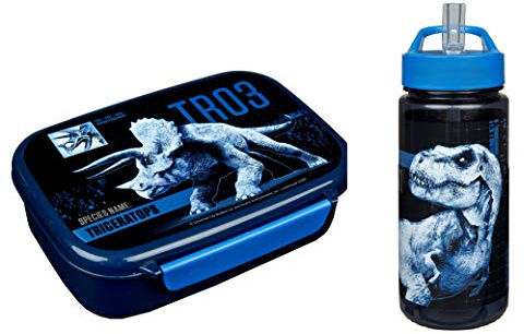 Dinosaur Lunch Sandwich Box e borraccia blu