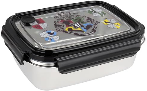 POS Fiambrera con diseño de Harry Potter, Aprox. 19,5 x 14,2 x 7,2 cm, de Acero Inoxidable y plástico, Libre de bpa y ftalatos, Ideal para el Desayuno, guardería y Escuela, Multicolor (33444)