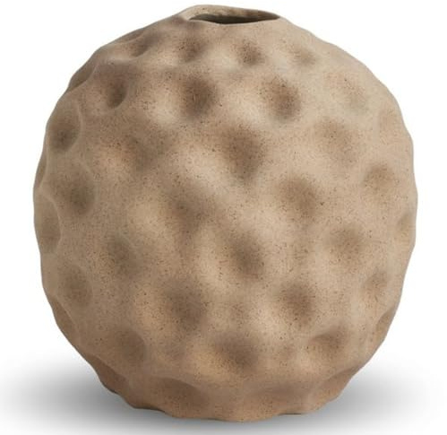 Cooee Design - Vase, Flower vase - Seedpod - Ceramic - Walnut/beige - (Diameter x Height) 14 x 14 cm