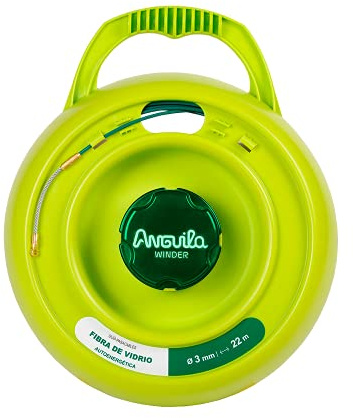 Anguila Max Winder Monofil-Polyester Grün ⌀3mm 22m | Patentierter ABS-Wickler schützt das Einziehband und beschleunigt die Arbeit; gemischte Endköpfe; inkl. 8 Zubehör.