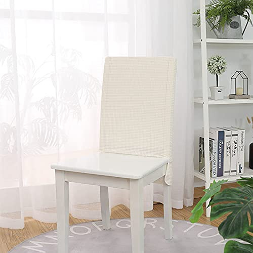 Bestenrose Stuhllehne Stuhlhussen Stretch Stuhlrückenabdeckung Jacquard Rückenlehnenbezug mit Rock Stretch Abnehmbare Waschbar Universal Stuhlhussen Rückenlehne für Esszimmer Hotel (Beige, 4er Set)