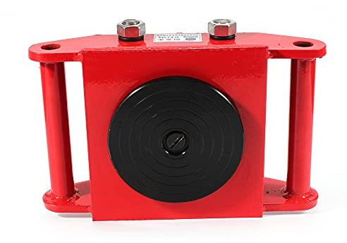 6T Transportfahrwerk Schwerlastrollen Panzerrollen Transportrollen Schwerlastroller Schwerlast Rollbrett Maschinentransport 13200LBS Fahrwerk Roller 360 ° Drehung (Rot)