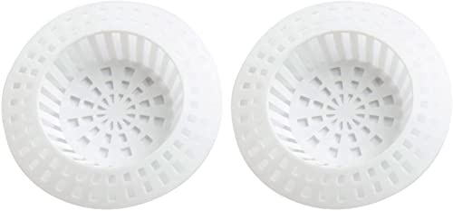 fiXte Plastic Sink Strainer - White Pack of 2. Large 70mm Diameter