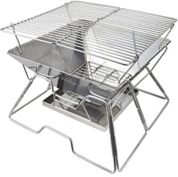 Tentock Griglia per Barbecue Portatile, Griglia a Carbone Pieghevole Griglie da Campeggio in Acciaio Inossidabile per Picnic Giardino Campeggio Spiaggia Viaggio