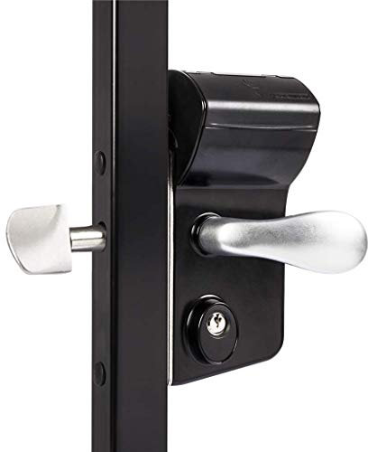 Locinox Leonardo Meccanico Serratura Elettronica Llkz per Gartentore E Cancelli a Battente (100 MM Larghezza Telaio, Ral 9005 - Jet Black)