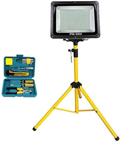 AAOTE Proiettore a LED 400W Faro da Lavoro a LED per Esterni con Supporto per treppiede| IP66 Proiettore Super Luminoso Impermeabile 9000LM per Illuminazione Stradale Campeggio, Pesca