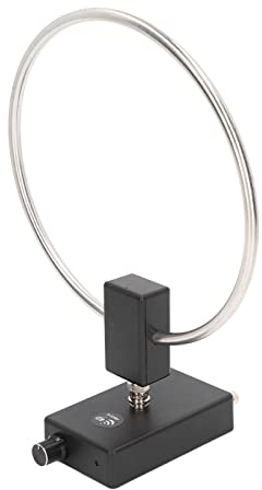 Fafeicy Antena de Radio de Onda Corta, 3-30MHz, Bucle de Acero Inoxidable, Recepción Activa para Interiores