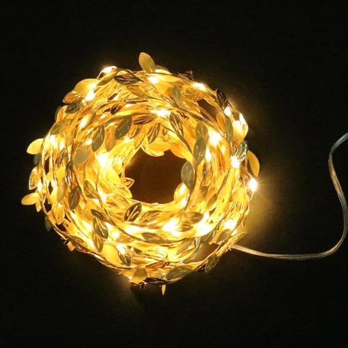 DOITOOL 1Stk Laternenpfahl Hochzeitsdekorationen Lichterketten Ornament Weihnachtsgirlande dekoratives Blatt-Einstelllicht Rattanlicht Energie Kranz Gartenbeleuchtung schmücken Blätter