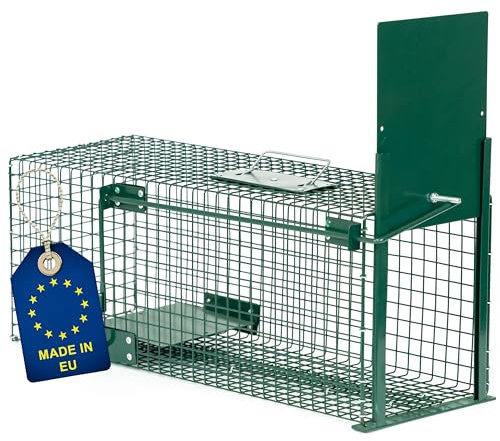 ITA Lebendfalle 5001 60x23x23 cm - Wetterfeste & Zuverlässige Falle für Kleintiere wie Marder und Ratten - Rattenfalle Marderfalle - Fertig Montiert, Bissschutz, Tragegriff