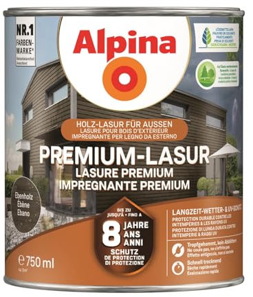 Alpina Premium-Lasur Ebenholz 2,5 Liter seidenmatt