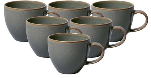 Villeroy & Boch like. by Crafted Breeze Espressotassen 6er Set, 60 ml, Tassen mit Reaktivglasur, Premium Porzellan, Graublau