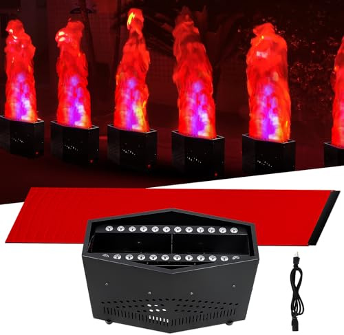 ZLPOWER Luz falsa de llama de fuego con 36 luces LED de 5 pies, lámpara de llamas artificiales simuladas, efecto de ambiente para escenario, Halloween, DJ, fiesta, iluminación de discoteca, fogata,