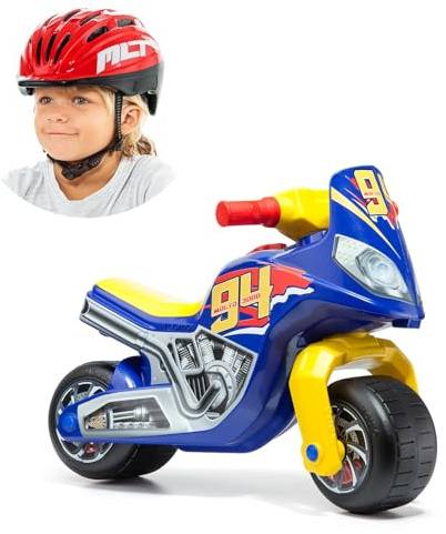 MOLTO | Moto Molto Cross Race + Helm rot | für alle Arten von Gelände | Sicheres und langlebiges Kinderspielzeug | Fördert die gesunde Entwicklung von Jungen und Mädchen | +18