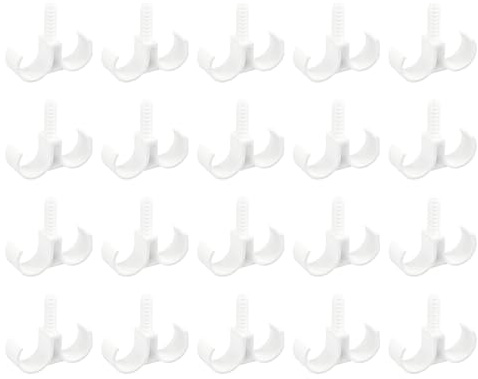 sourcing map 20Pcs Plastic Pipe Clip, Double Water Pipe Clamps for 1(25mm) Tube for Water Pipes and Tubing Hoses Support, White