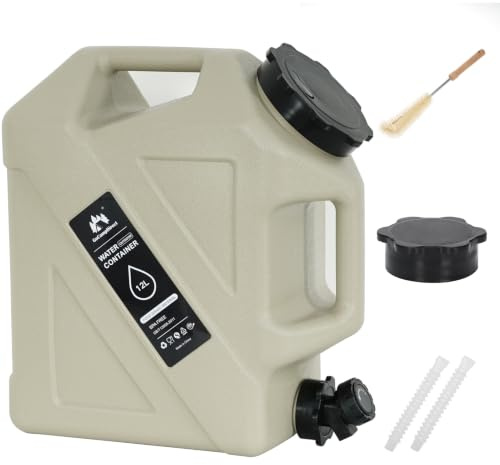 GoCampDirect Camping-Wasserbehälter – 10 Liter Wasserkrug mit Zapfhahn, tragbarer Wassertank für Outdoor, Wandern, Picknick, Zubehör, Grau